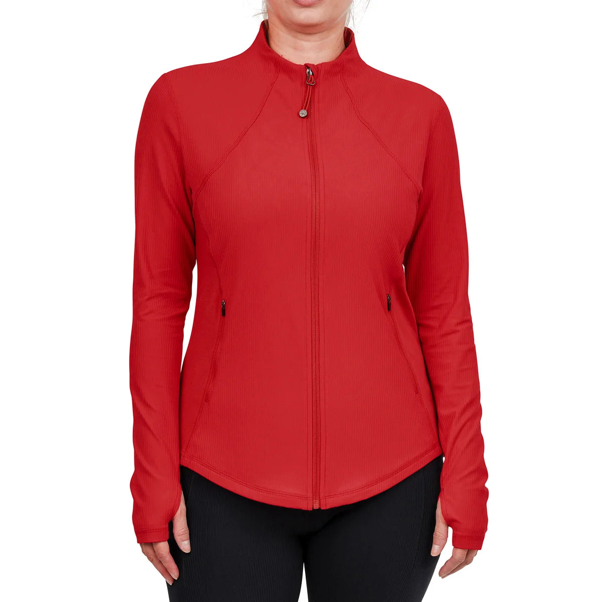 TUFF VEDA - Veste de Yoga Côtelée pour Femme-women's-ribbed-yoga-jacket-costco-6261002-rouge-red