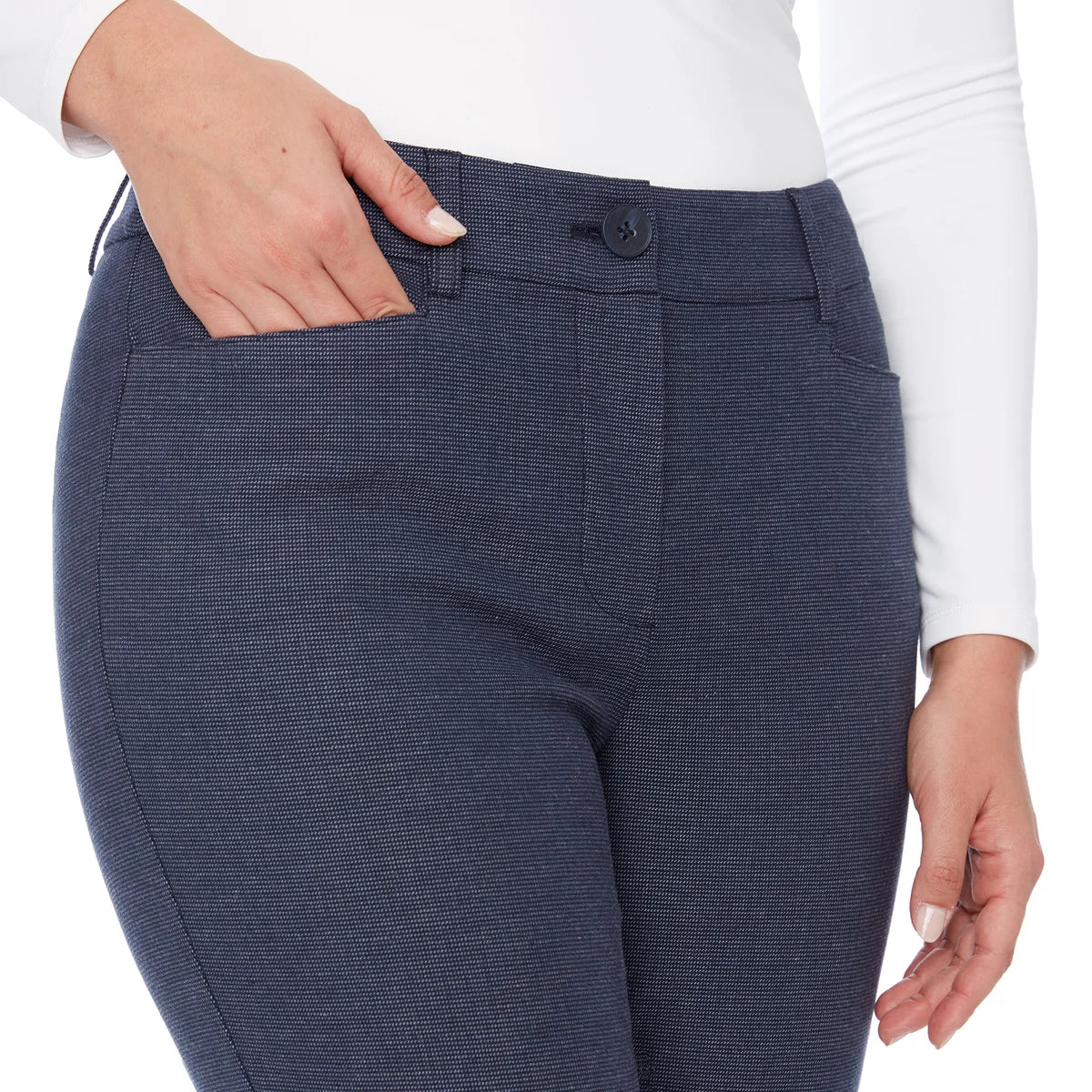UP! - Pantalon en Coton Extensible pour Femme-women's-stretch-coton-pants-costco-2816134-blue-bleu-4