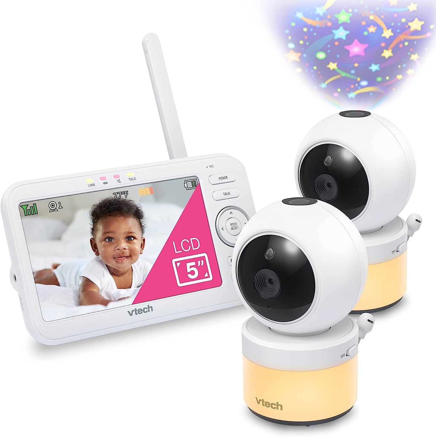 VTECH-MONITEUR-VIDEO-5-PO-PANORAMIQUE-INCLINAISON-2-CAMERAS-PAN-TILT-MONITOR
