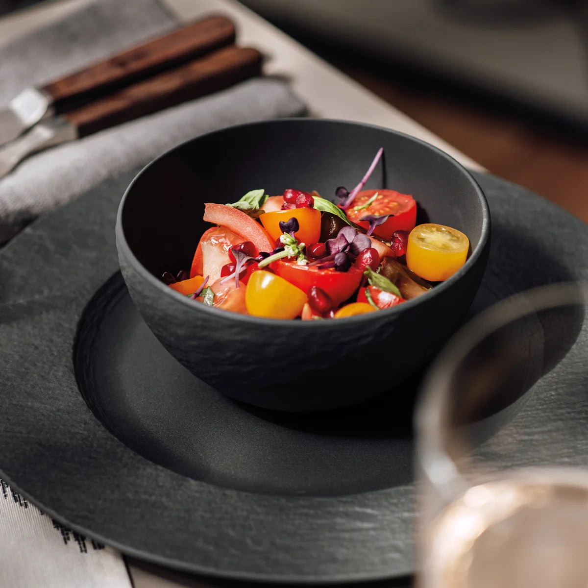 VILLEROY & BOCH - Ensemble de 4 Couverts de Table Collection Manufacture Rock-place-settings-set-costco-1879957-black-noir-4