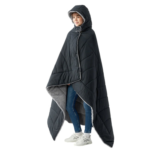 WEATHERPROOF VINTAGE - Couverture d'Extérieur à Capuchon-hooded-outdoor-blanket-costco-1796204-noir-black-2