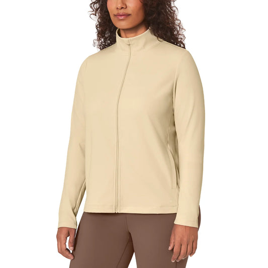 MONDETTA - Veste de Yoga pour Femme-Womens-Full-Zip-Yoga-Jacket-Beige-3666003- 1953101
