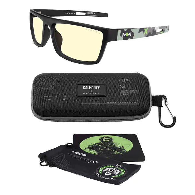 GUNNAR-CALL-OF-DUTY-COD-JAUNE-VERT-NOIR-LUNETTES-PROCTECTION-LUMIÈRE-BLEU