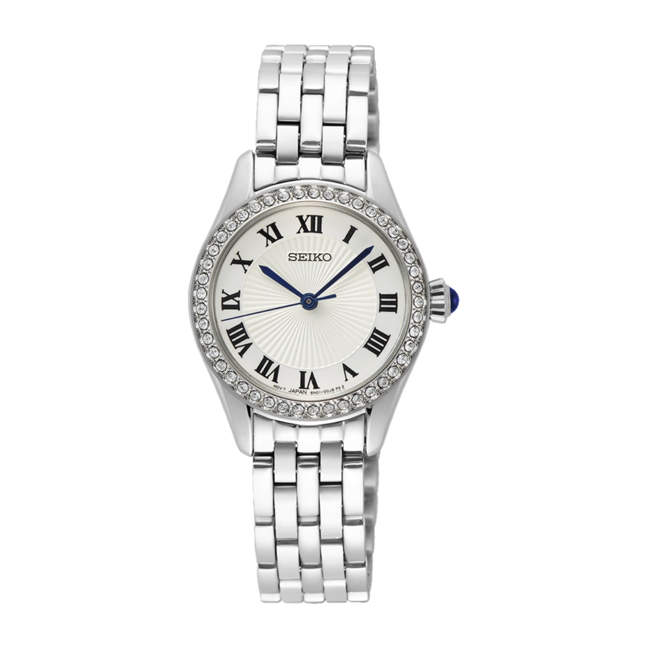 SEIKO-MONTRE-FEMME-BLEU-BLANC-ARGENT