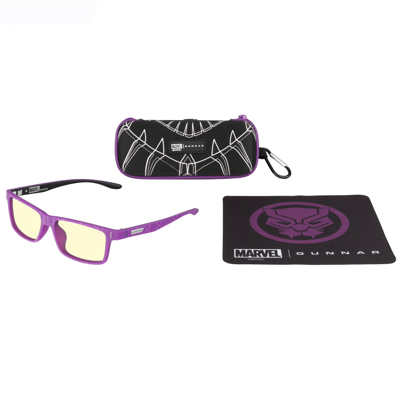 GUNNAR-LUNETTE-PROTECTION-LUMIÈRE-BLEU-BLACK-PANTHER-MAUVE-VIOLET-JAUNE-MARVEL