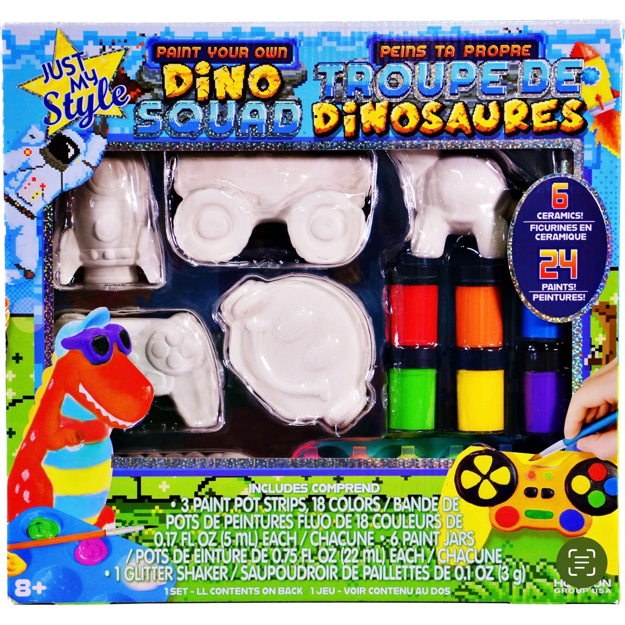 Just My Style Paint Your Own Dino Squad with 6 Ceramics & 24 Paints