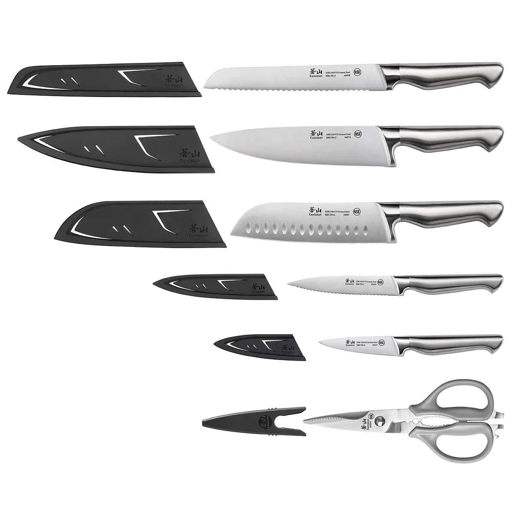 CANGSHAN-ENSEMBLE-COUTEAUX-6-SÉRIE-SANFORD-FOURREAUX-SERIES-SHEATHS-KNIFE-SET