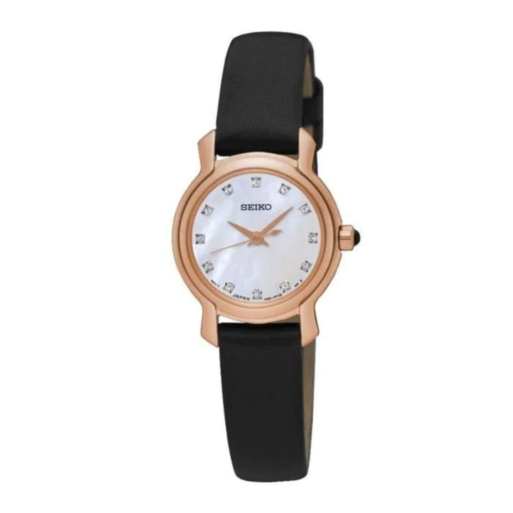 seiko-montre-femme-cuir-noir-or-rose-diamants