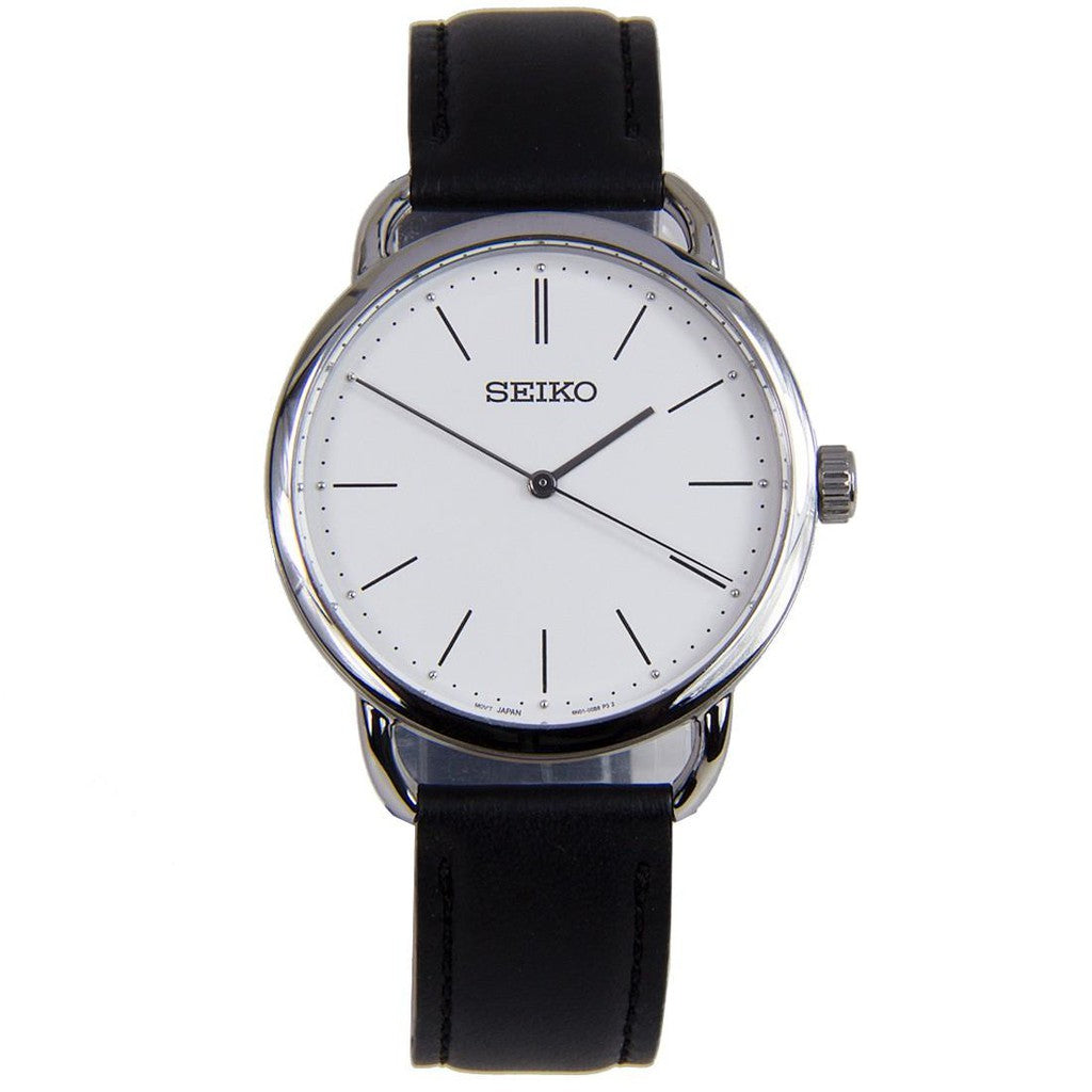 seiko-montre-femme-cuir-noir-argent-blanc