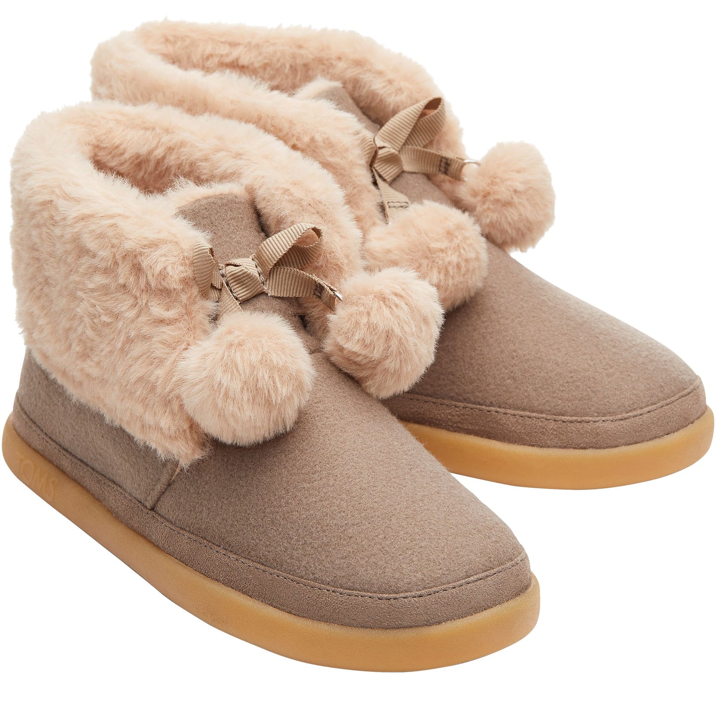 TOMS-PANTOUFLES-CELESTE-FEMME-BRUN-PÂLE-TAUPE-GRIS