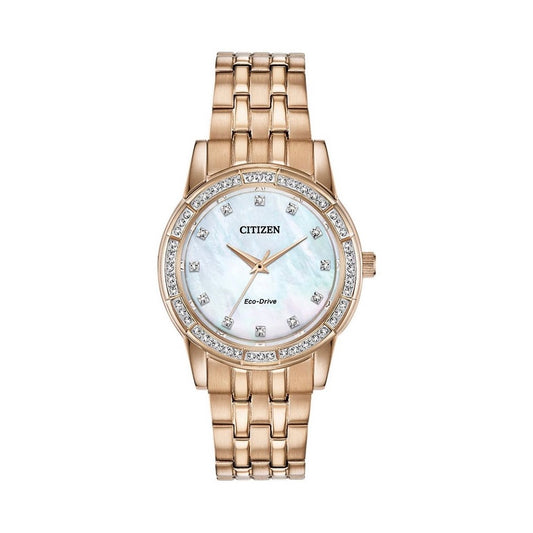 citizen-montre-femme-doré-nacré-diamant-women-watch-gold-diamond-mother-pearl
