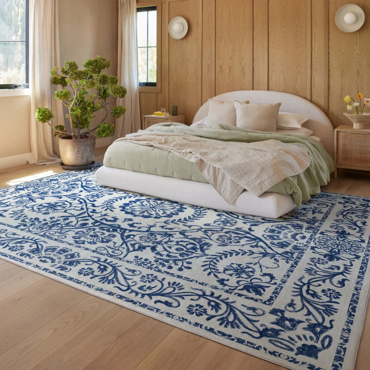 RUGGABLE - Tapis Lavable de 8 x 10 pi *Boite Ouverte*-washable-rug-costco-1837275-delphina-1858705-bleu-blue