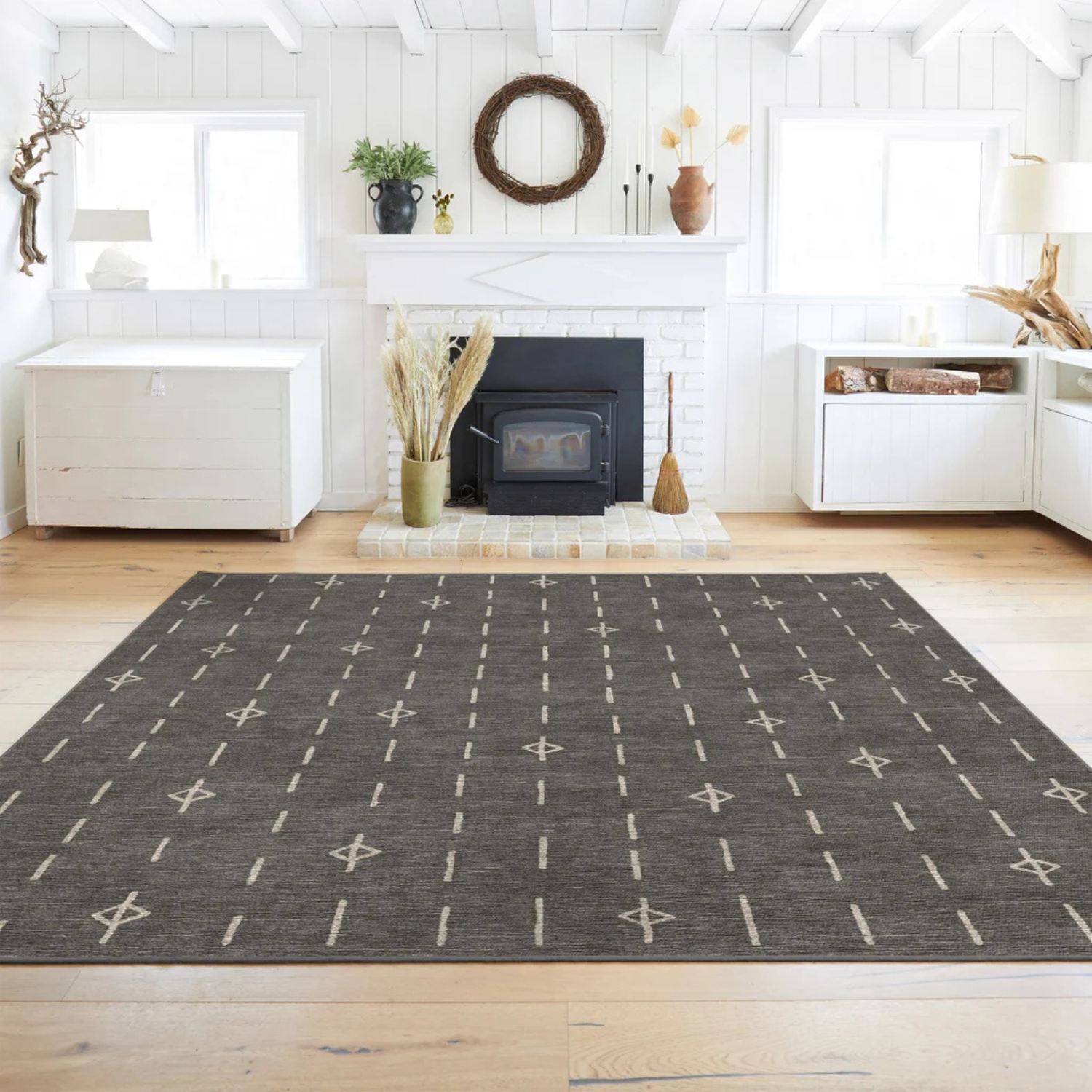 RUGGABLE - Tapis Lavable de 8 x 10 pi *Boite Ouverte*-washable-rug-costco-1837275-alina-gris-grey-1858702