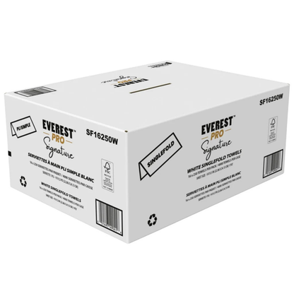 EVEREST PRO - 16 Paquets de Serviettes à Main Pli Simple Blanc Signature=pack-white-singlefold-towel-hand-costco-1944770-2
