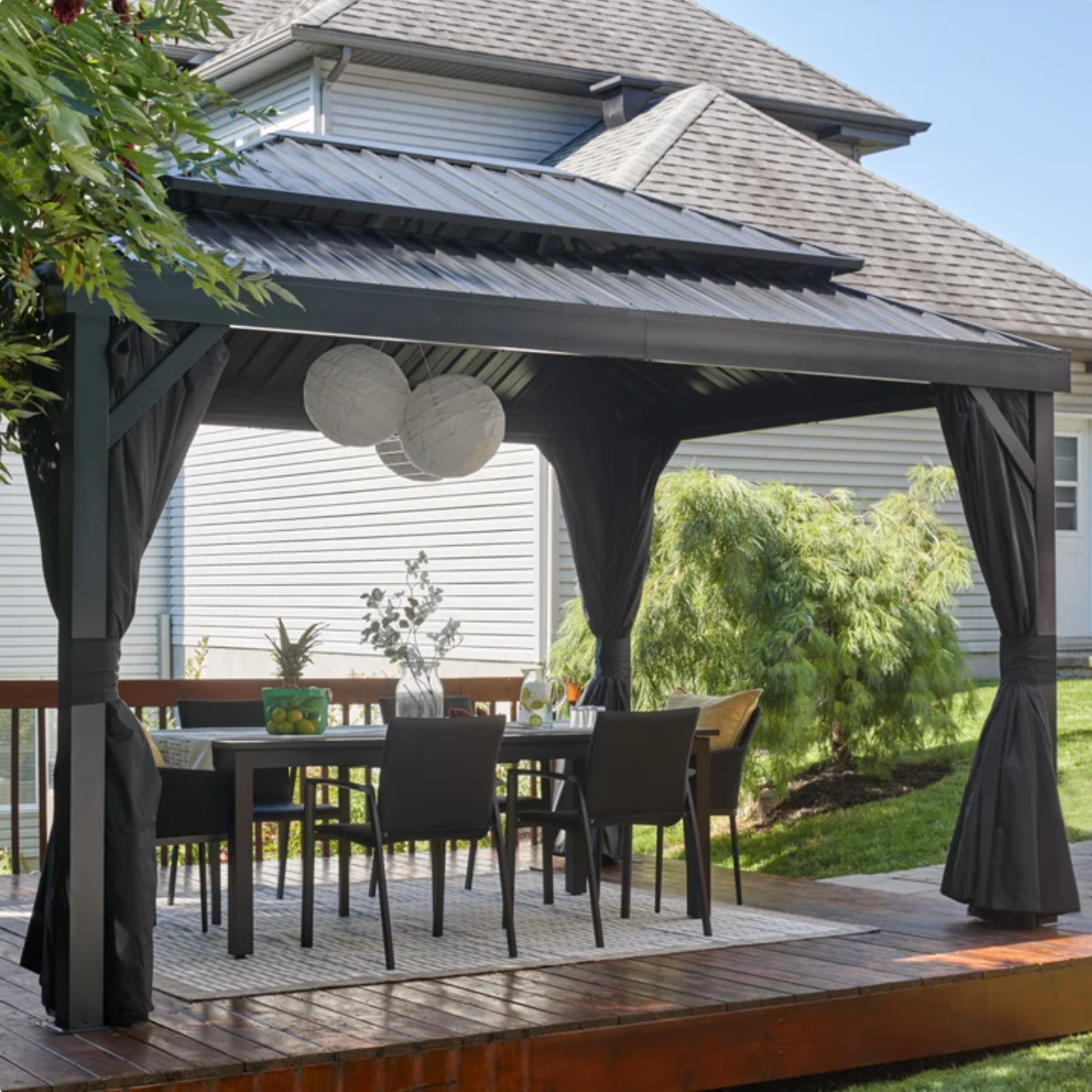 SOJAG - Gazebo avec Moustiquaire et Rideaux de 10 x 14 pi Alma-mosquito-netting-curtains-costco-1887930