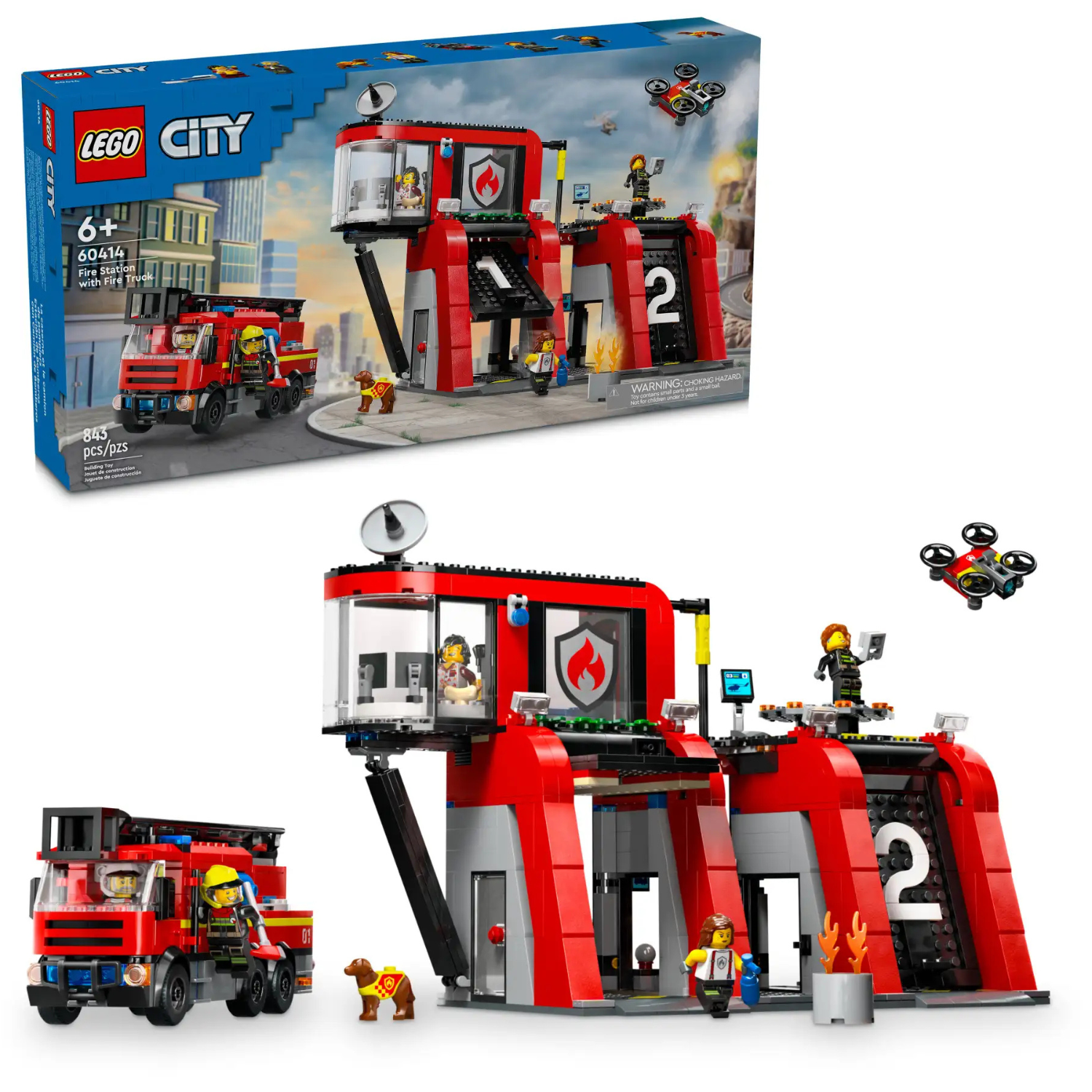 LEGO - La Caserne et le Camion de Pompiers CITY 60414-fire-station-truck-and