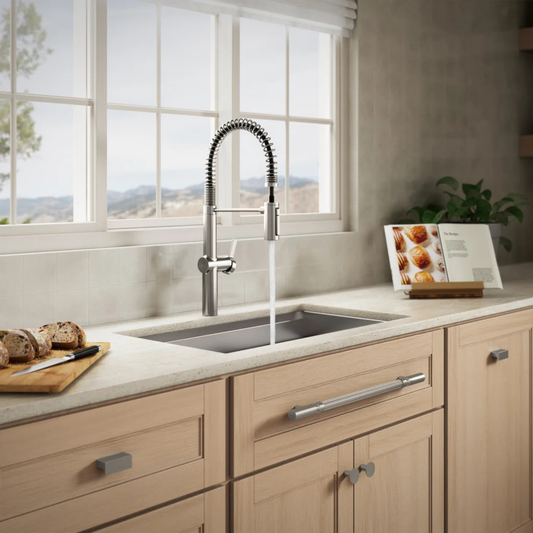 KOHLER - Robinet d'Évier Semi-Professionnel de Cuisine Rétractable Haku-semi-professional-pull-down-kitchen-faucet-costco-1806370-stainless-steel-acier-inoxydable