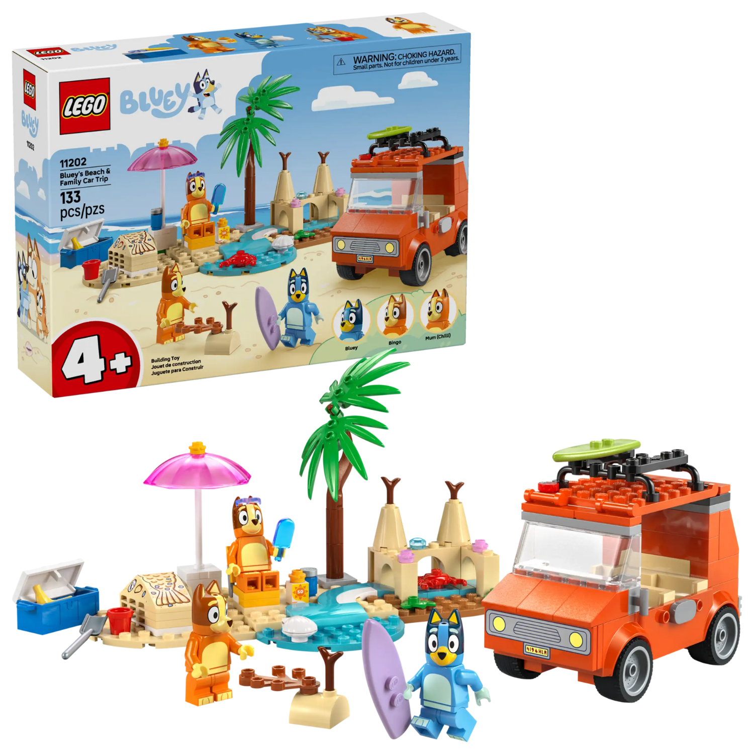 LEGO - L'Escapade à la Plage de la Famille de Bluey 11202-beach-&-family-car-trip-costco