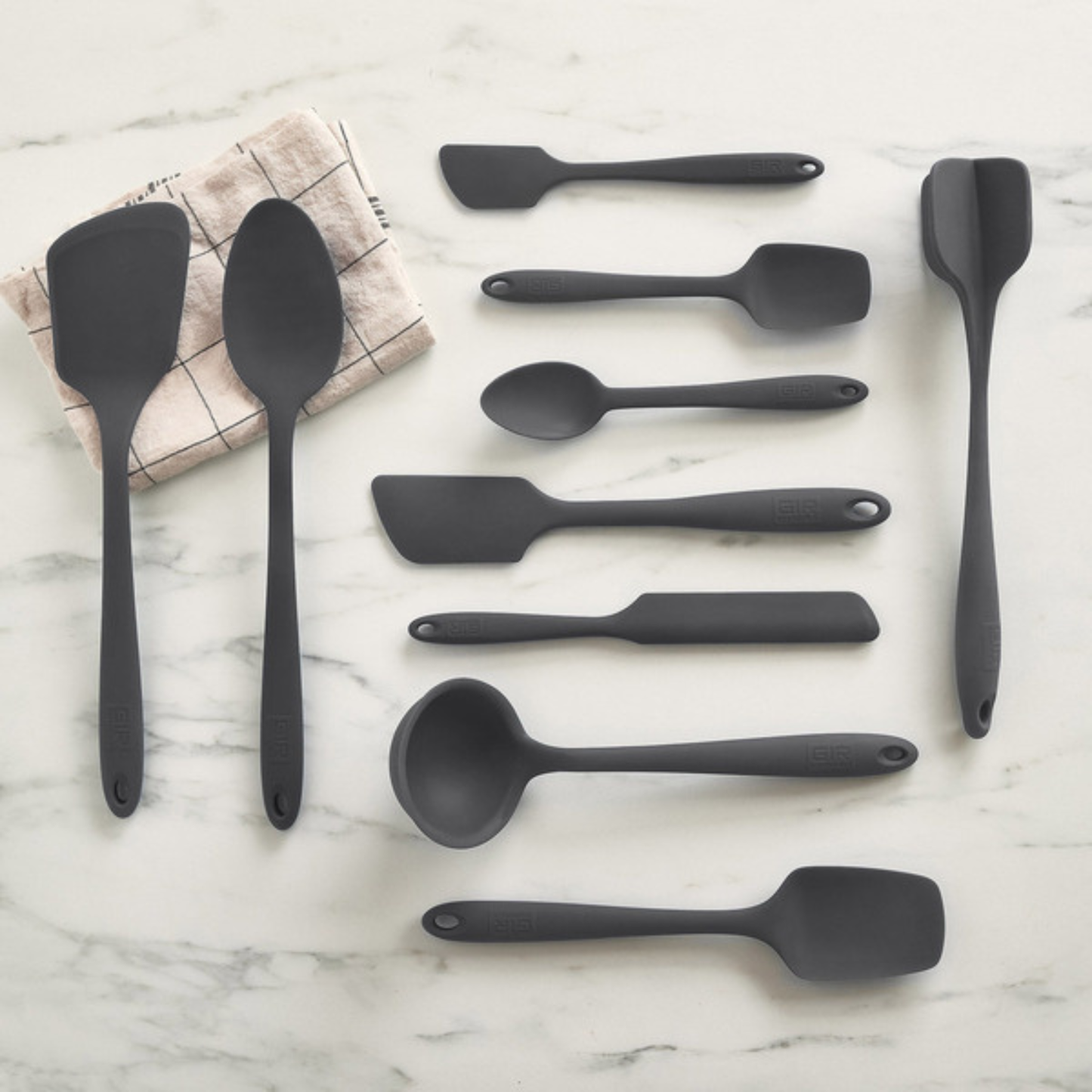 GIR ESSENTIALS - Ensemble de 10 Ustensiles en Silicone-silicone-utensil-set-pieces-costco-1839700-gris-grey