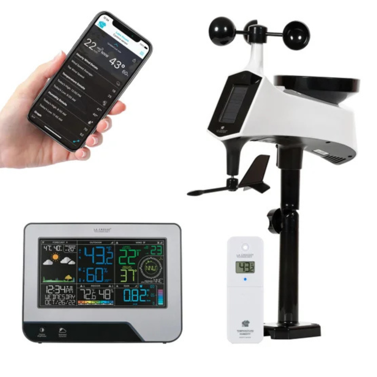 LA CROSSE TECHNOLOGY - Station Météo Professionnelle Sans Fil Wi-Fi *Boite Ouverte*-wireless-professional-weather-costco-2008165-2