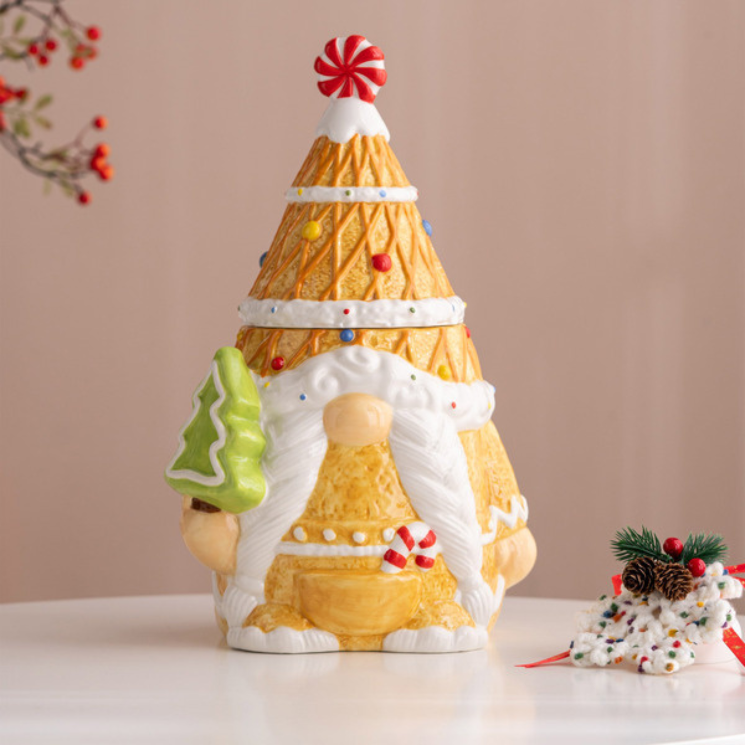 YSERAMIC - Pot à Biscuit en Céramique en Forme de Gnome-gnome-ceramic-cookie-jar-costco-2811881-2