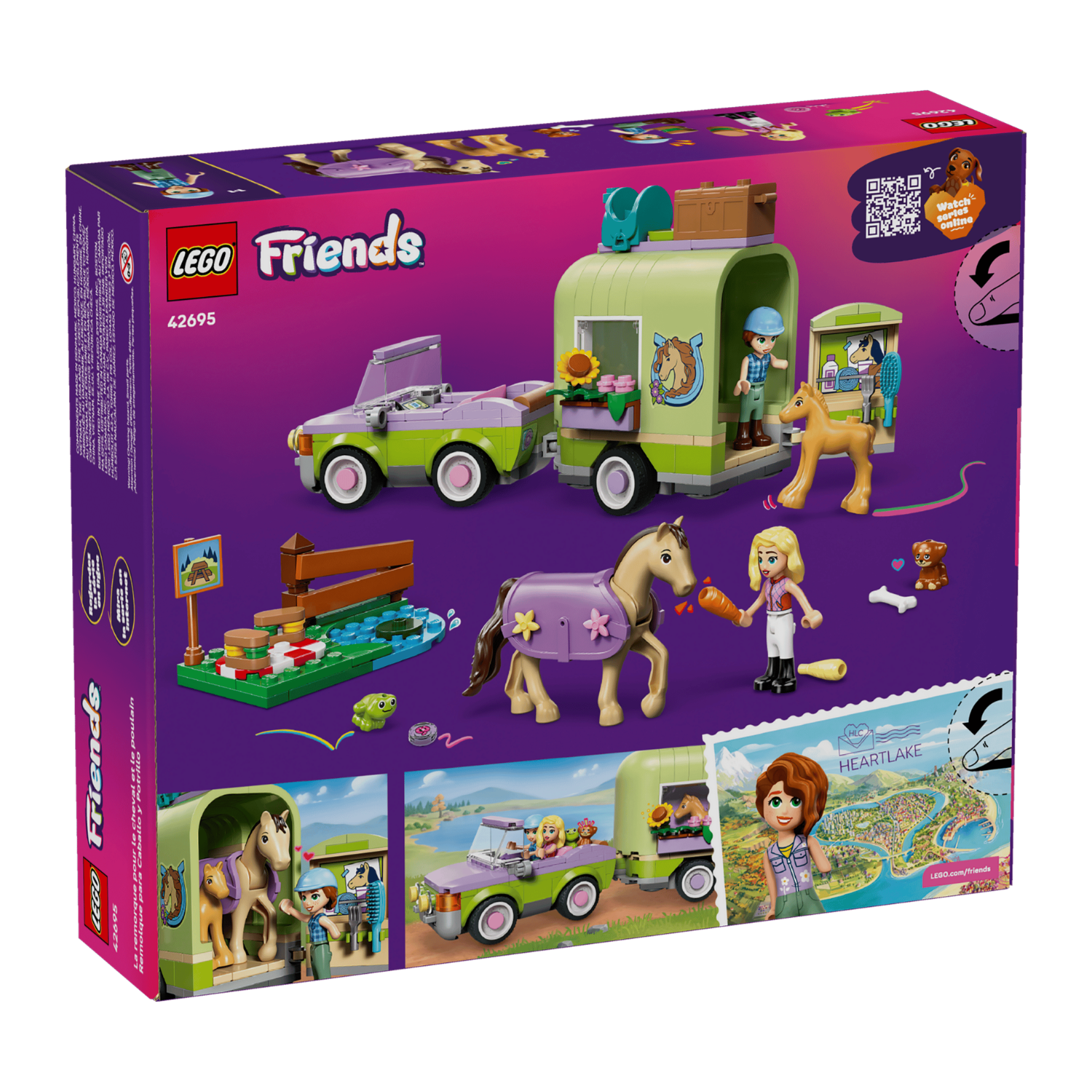 LEGO - La Remorque pour le Cheval et le Poulain Friends 42695 *Boite Endommagée*-horse-&-foal-trailer-costco-2