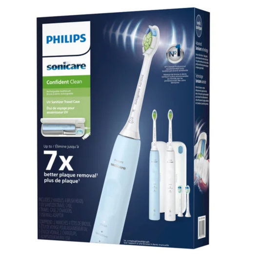 PHILIPS - Ensemble de 2 Brosses à Dents Rechargeables Sonicare Confident Clean *Boite Endommagée*-pack-rechargeable-toothbrush-costco-25557060-2