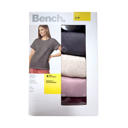 BENCH - Paquet de 4 T-Shirts à Col Rond pour Femme-women's-crew-neck-costco-1388880-rose-pink