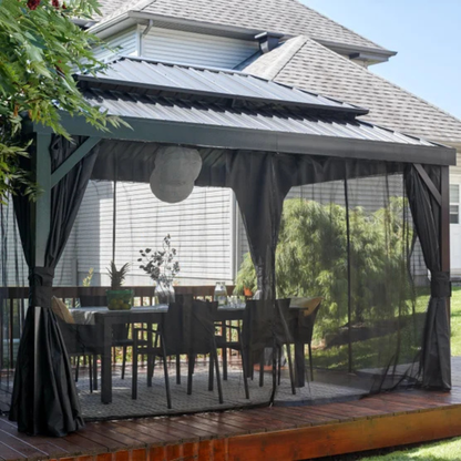 SOJAG - Gazebo avec Moustiquaire et Rideaux de 10 x 14 pi Alma-mosquito-netting-curtains-costco-1887930-2