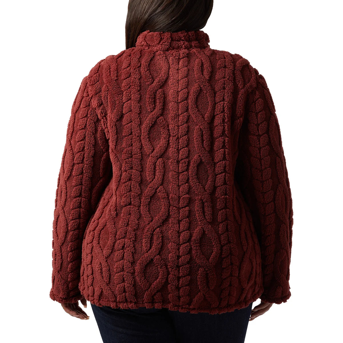 32°HEAT - Chandail en Sherpa Torsadé pour Femme-Womens-Cable-Sherpa-Pullover-Rouge-Red-1816000-192614