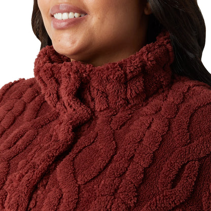 32°HEAT - Chandail en Sherpa Torsadé pour Femme-Womens-Cable-Sherpa-Pullover-Rouge-Red-1816000-192614