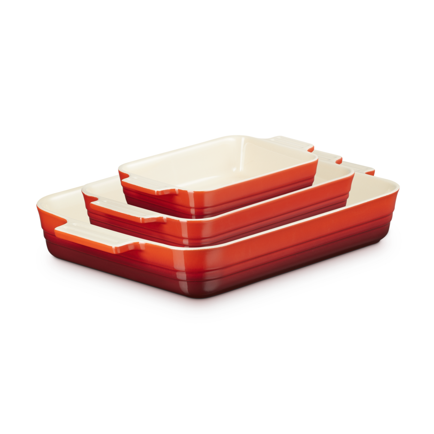 LE CREUSET - Ensemble de 3 Plats Rectangulaires-cerise-cherry-costco-2