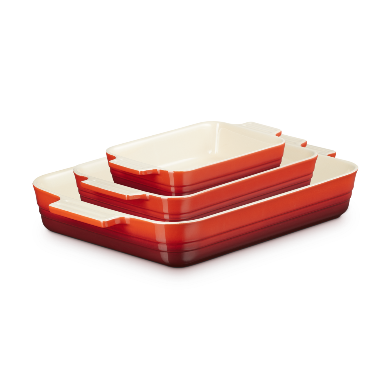 LE CREUSET - Ensemble de 3 Plats Rectangulaires-cerise-cherry-costco-2