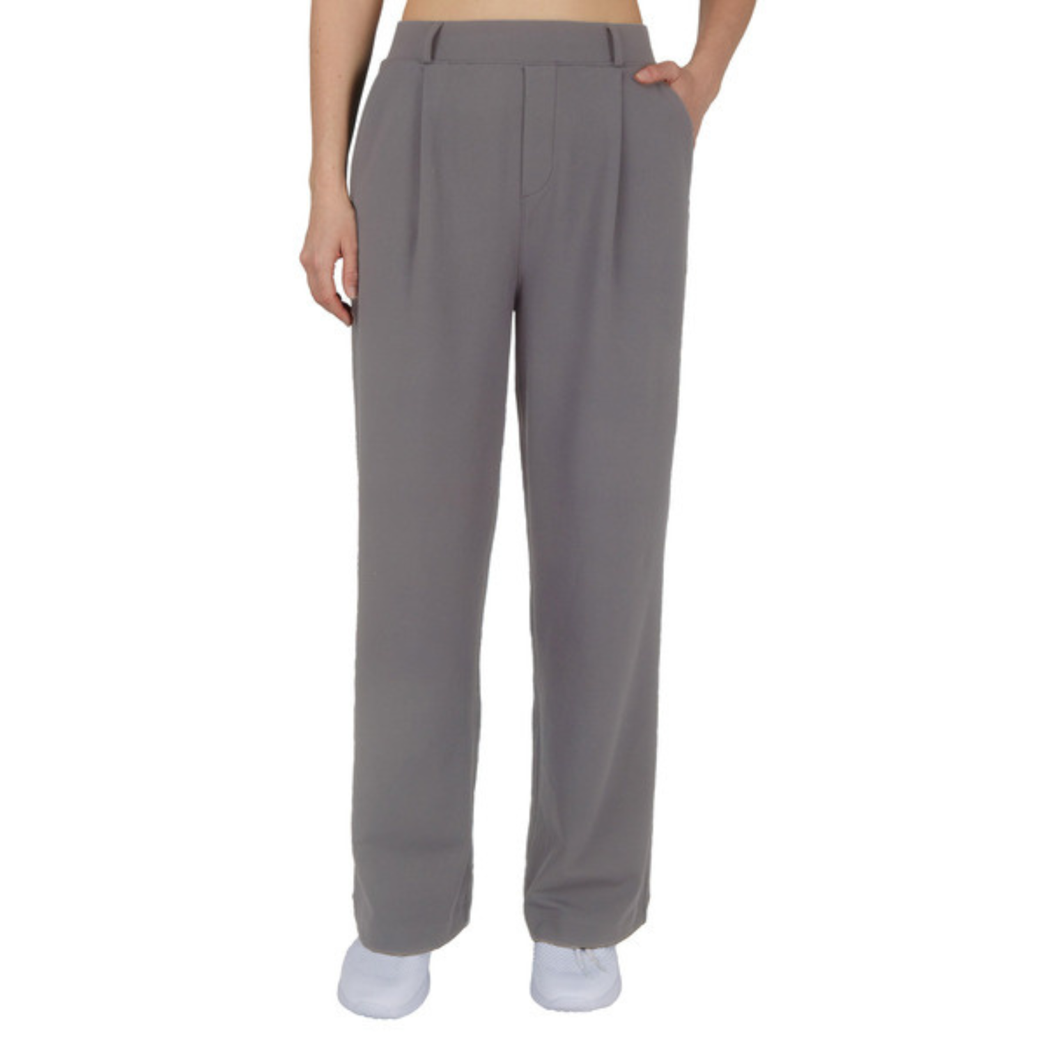 REFLEX - Pantalon Plissé en Tricot pour Femme-KNIT-PLEADED-TROUSER-PANT-COSTCO-1908930-GRIS-GREY