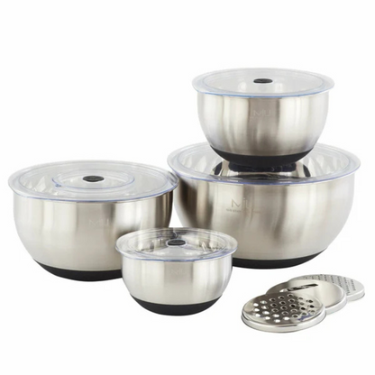 MIU - Ensemble de 4 Bols à Mélanger en Acier Inoxydable avec Couvercles-set-of-mixing-bowls-stainless-steel-with-lids-costco-1819867