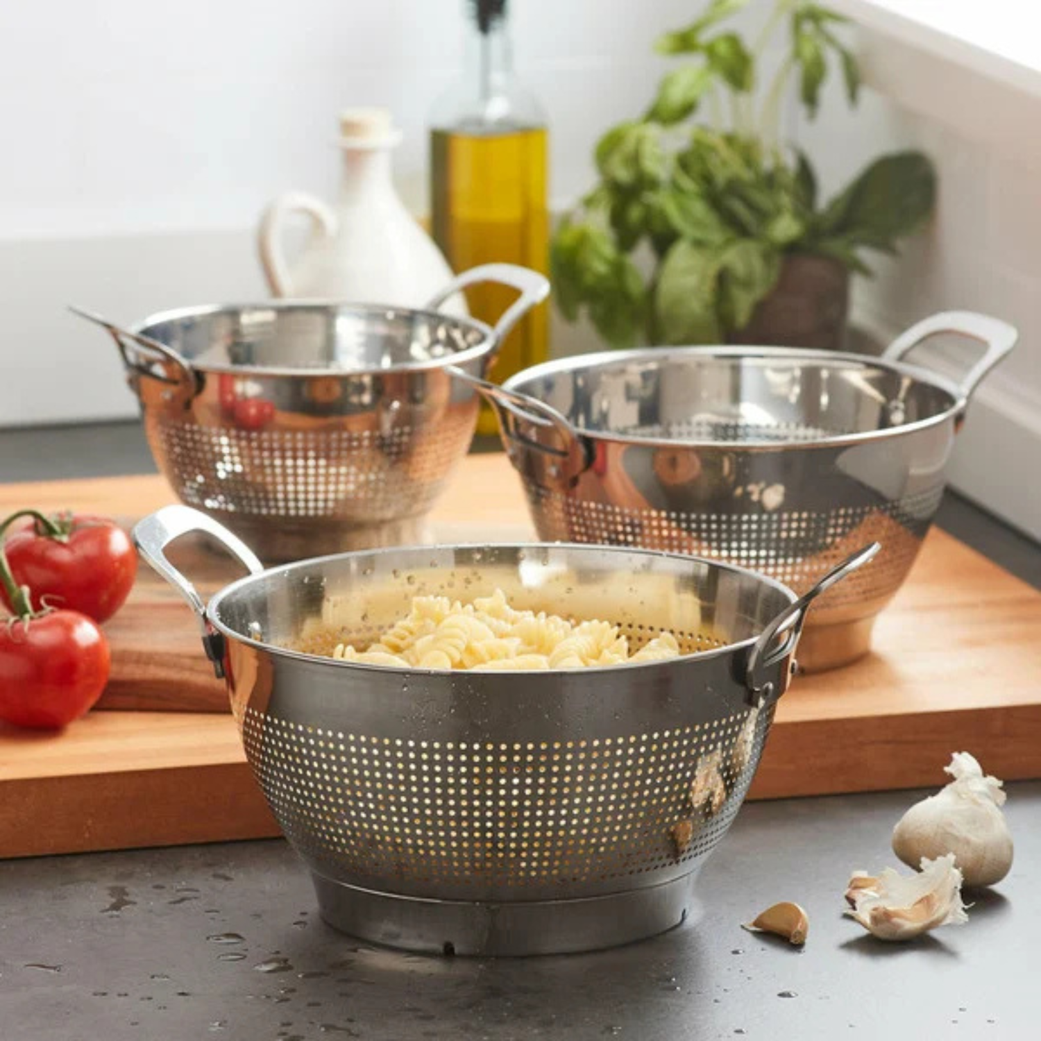 Colander V Shape MIU - Set of 3 Stainless Steel Colanders – Liquidation125Plus