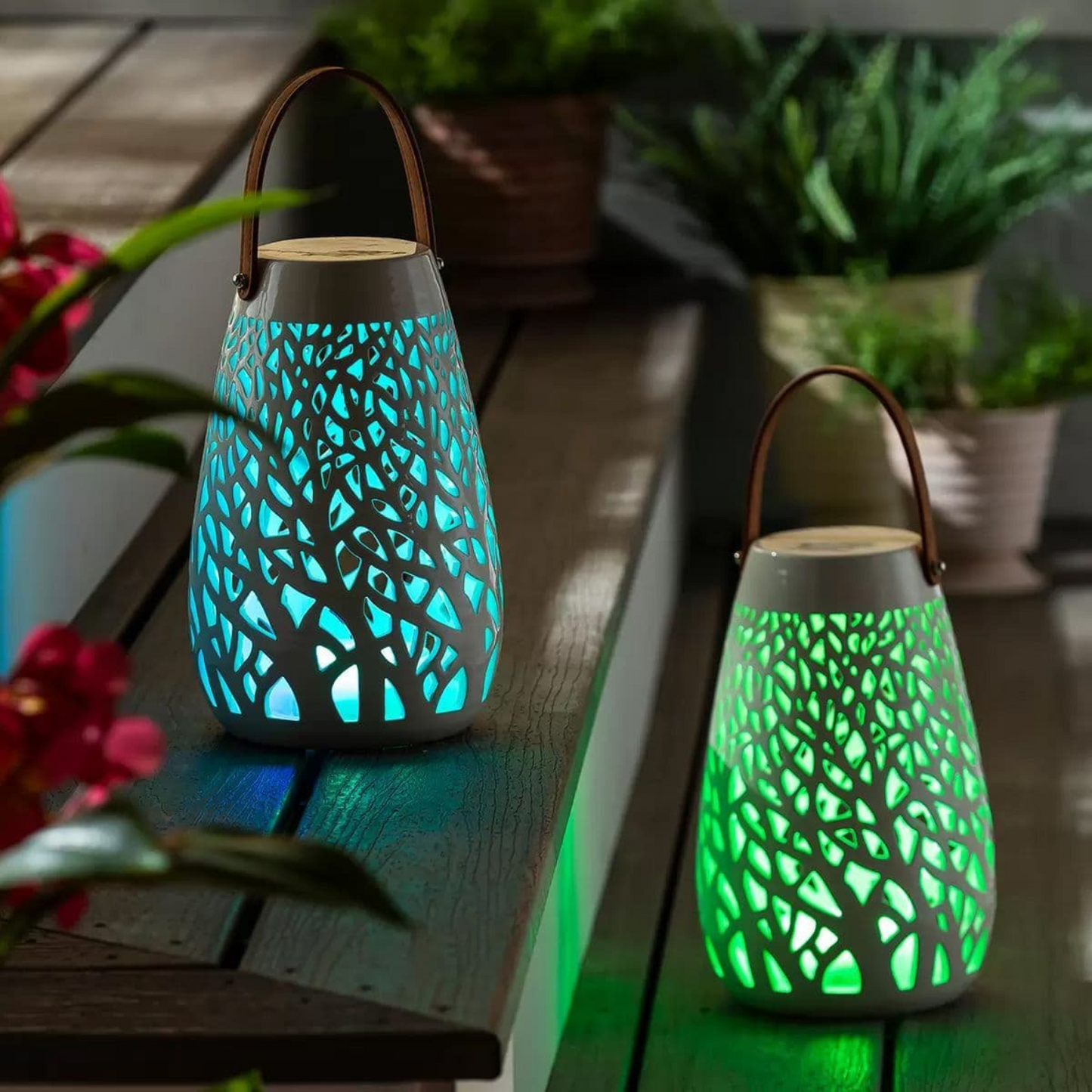 EVERGREEN - Ensemble de 2 Lanternes DEL en Céramique-led-ceramic-lanterns-set-pack-costco-1768231-4
