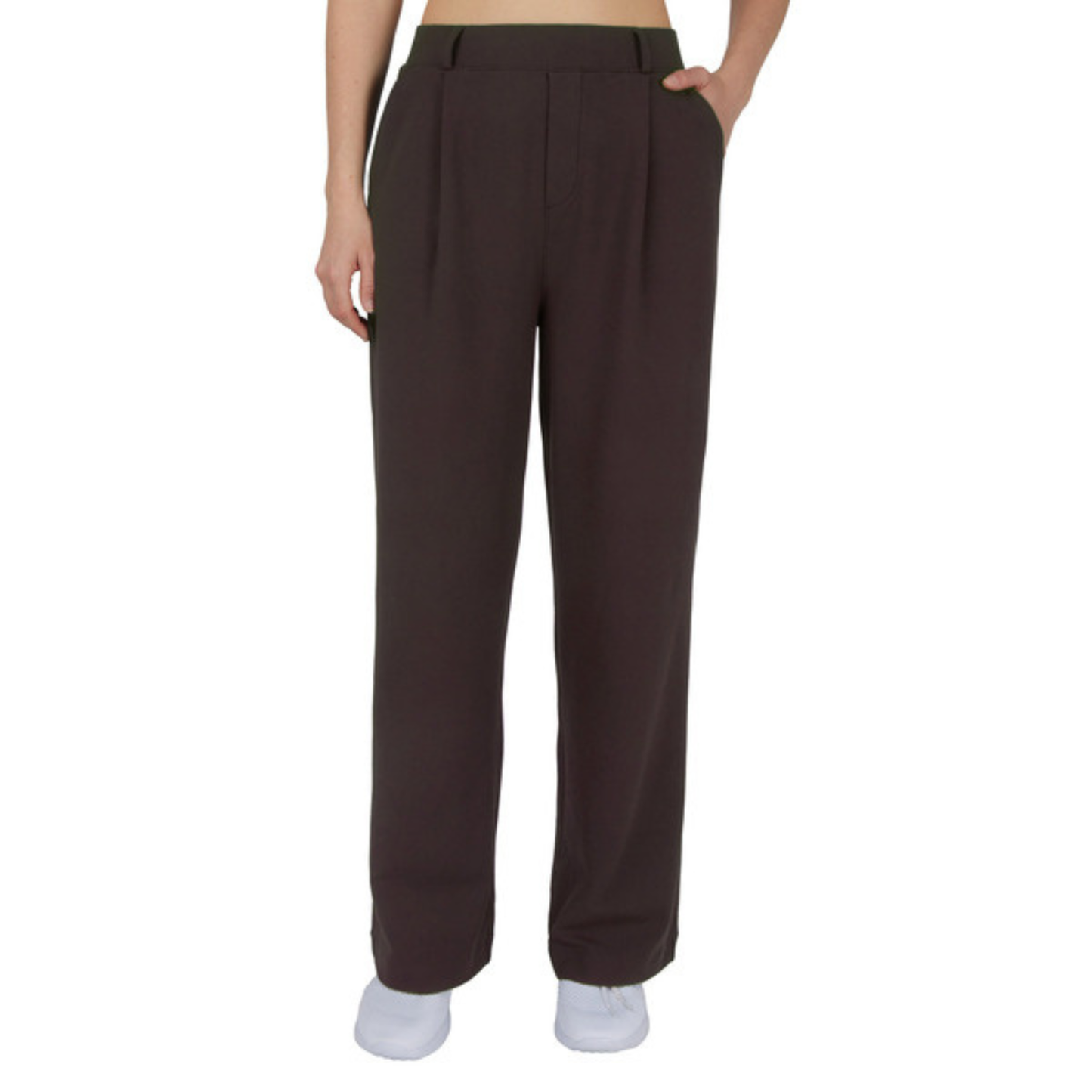 REFLEX - Pantalon Plissé en Tricot pour Femme-KNIT-PLEADED-TROUSER-PANT-COSTCO-1908930-BRUN-BROWN