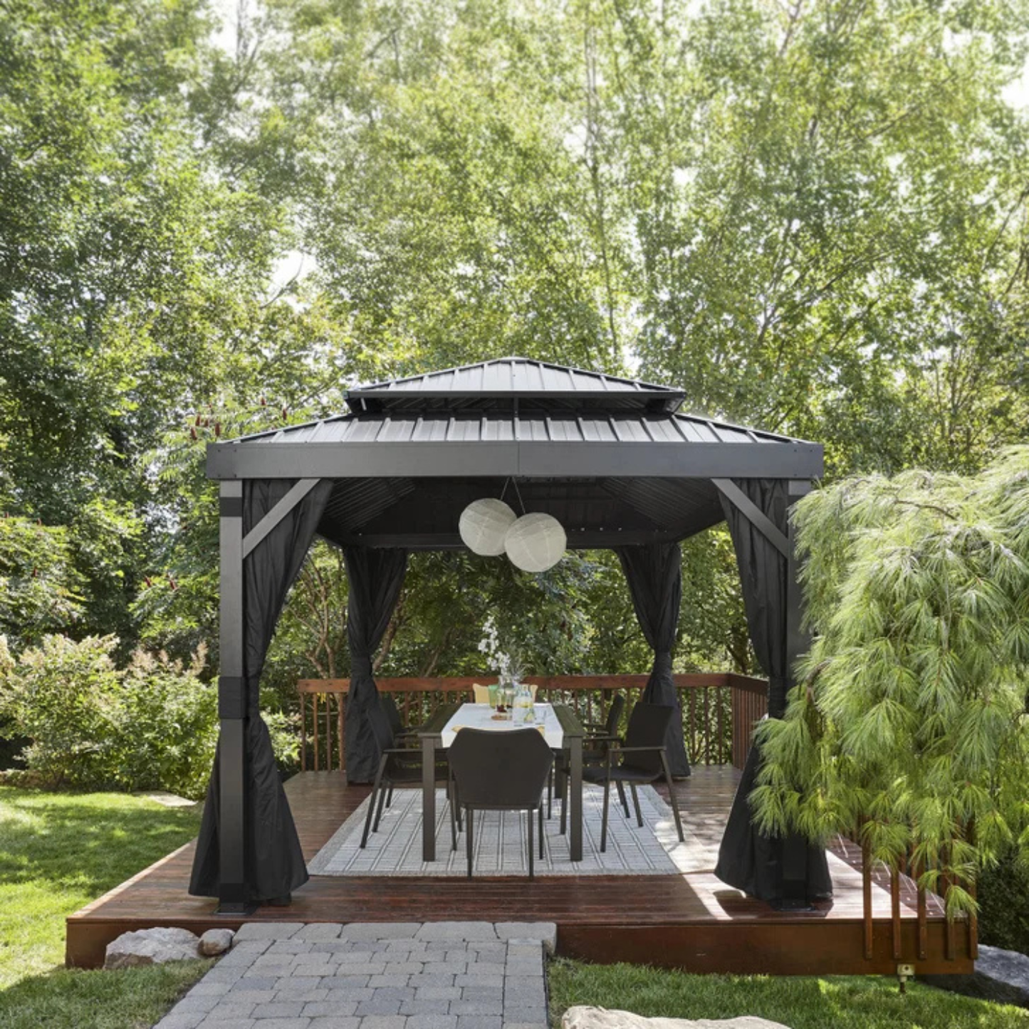SOJAG - Gazebo avec Moustiquaire et Rideaux de 10 x 14 pi Alma-mosquito-netting-curtains-costco-1887930-5