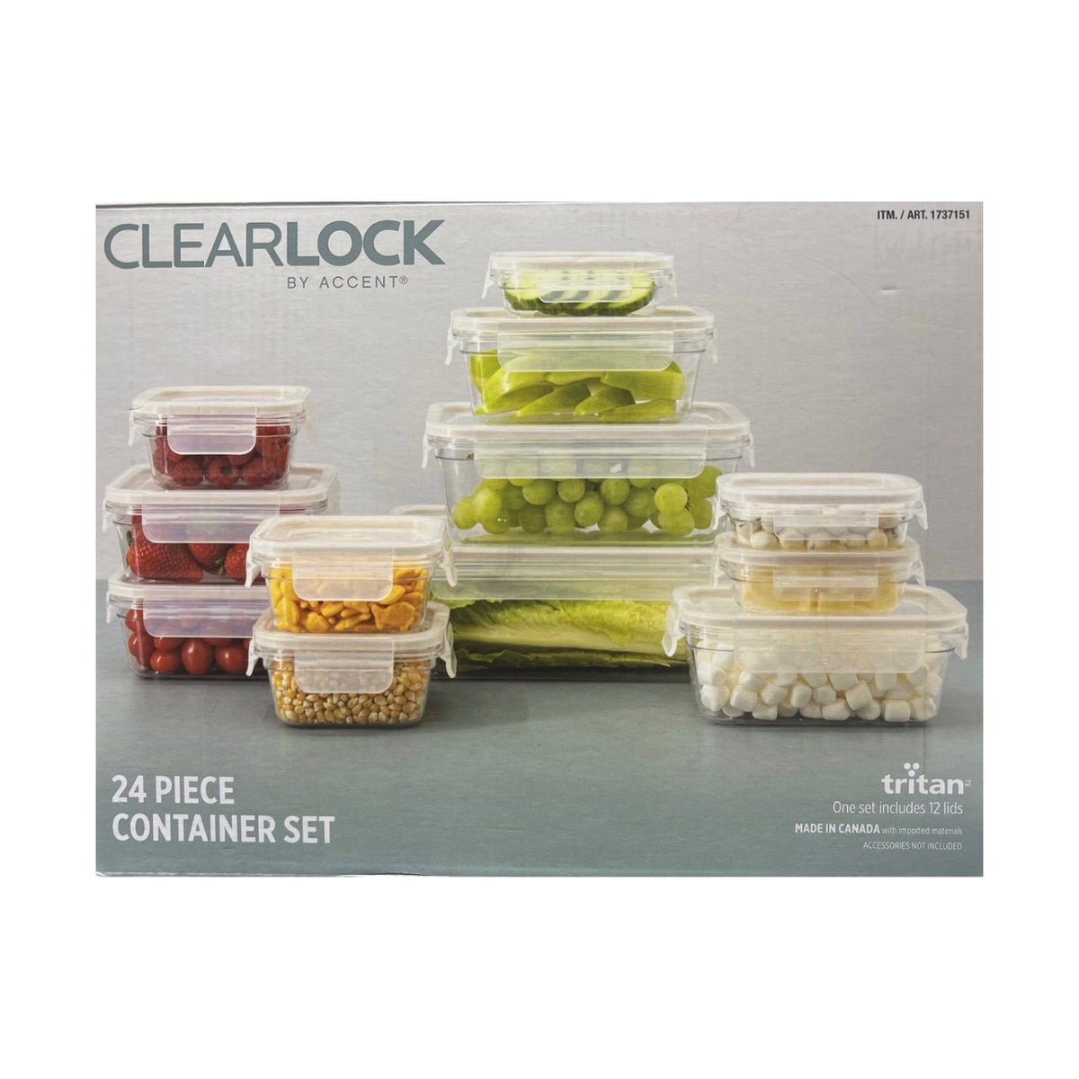 Clearlock ACCENT - Ensemble de 12 Contenants ClearLock – Liquidation125Plus