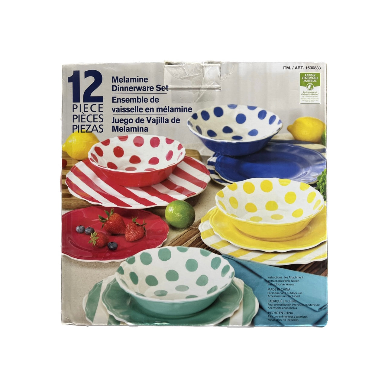 ENSEMBLE-VAISSELLE-12-PIÈCES-MÉLAMINE-DINNERWARE-SET