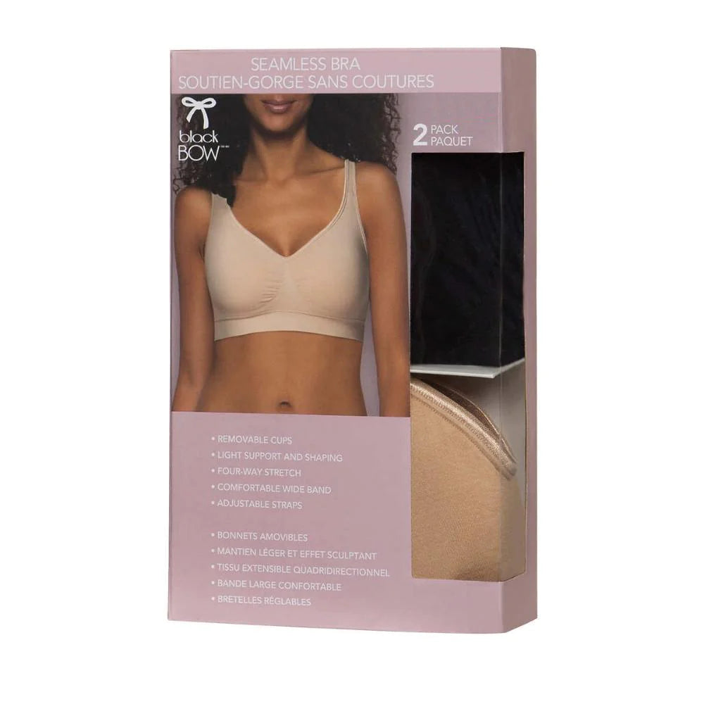 BLACK-BOW-PAQUET-2-SOUTIENS-GORGE-SANS-COUTURE-SEAMLESS-BRAS-PACK