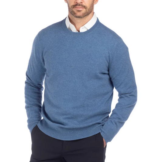 BENSON - Chandail en cachemire pour homme bleu | BENSON - Men's blue cashmere sweater