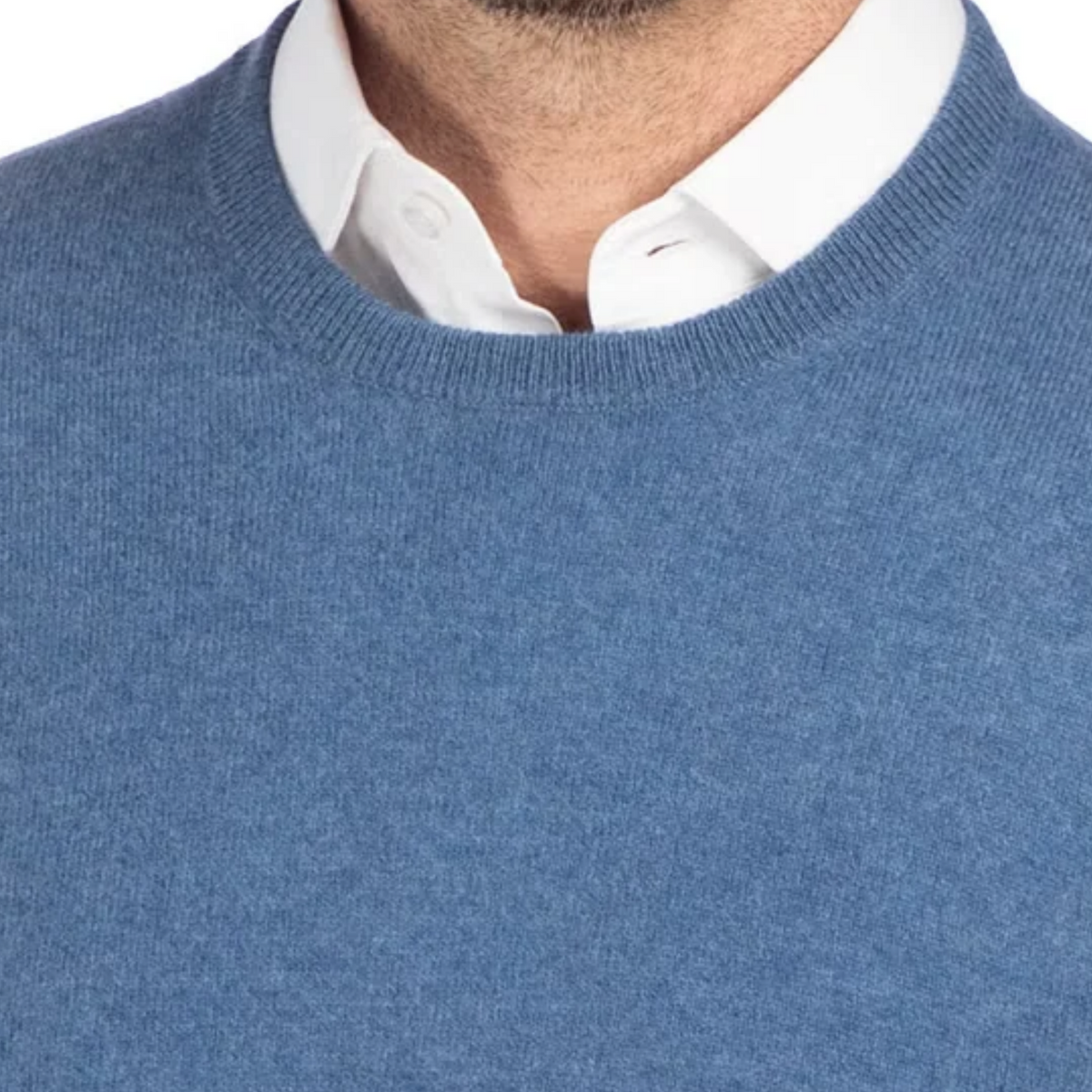 BENSON - Chandail en cachemire pour homme bleu | BENSON - Men's blue cashmere sweater