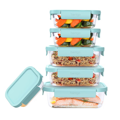 BENTGO - Ensemble de 6 Contenants en Verre | BENTGO – 6-Piece Leak-Proof Glass Food Storage Set 