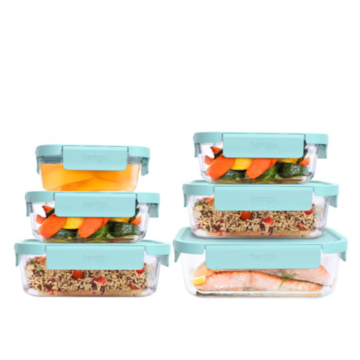 BENTGO - Ensemble de 6 Contenants en Verre | BENTGO – 6-Piece Leak-Proof Glass Food Storage Set 