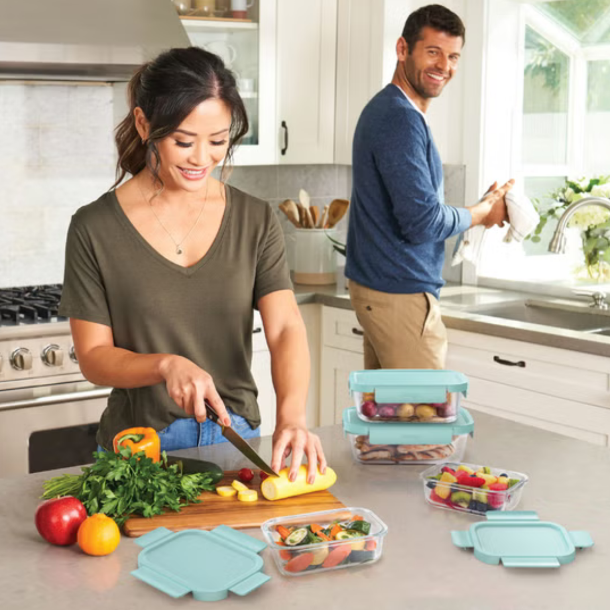 BENTGO - Ensemble de 6 Contenants en Verre | BENTGO – 6-Piece Leak-Proof Glass Food Storage Set 