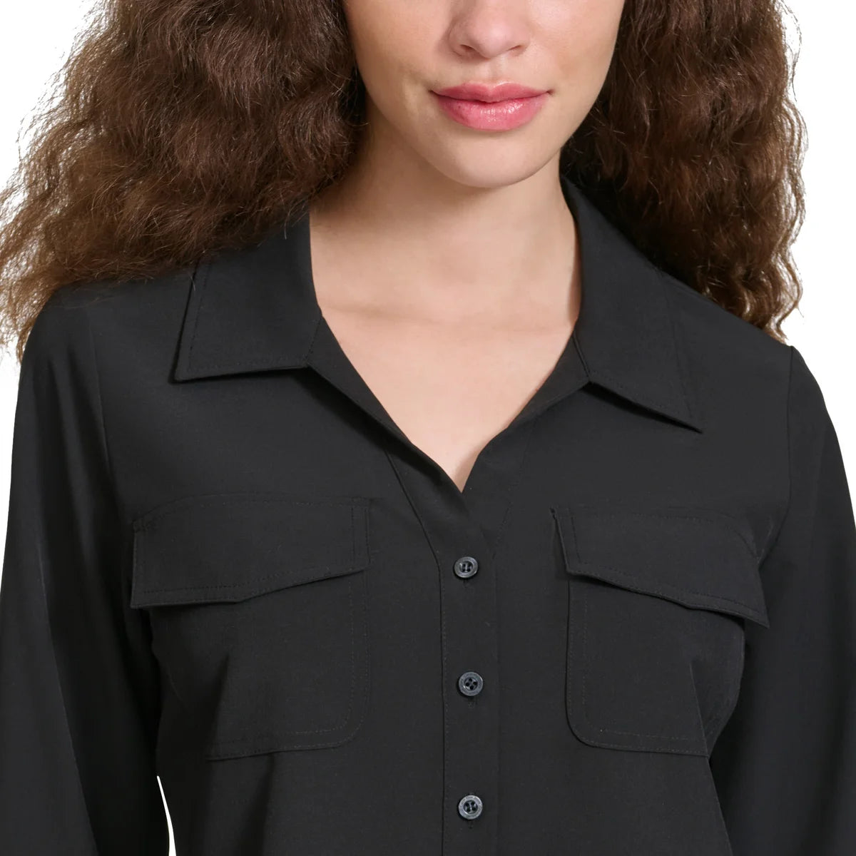 CALVIN KLEIN JEANS - Chemisier Extensible pour Femme-women's-stretch-blouse-costco-2819201-black-noir-4