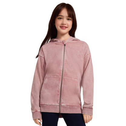 CALVIN KLEIN - Veste à capuchon avec fermeture à glissière pour enfant rose | CALVIN KLEIN - Youth pink Full Zip Hoodie 
