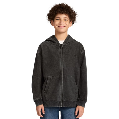 CALVIN KLEIN - Veste à capuchon avec fermeture à glissière pour enfant noir | CALVIN KLEIN - Youth Black Full Zip Hoodie 
